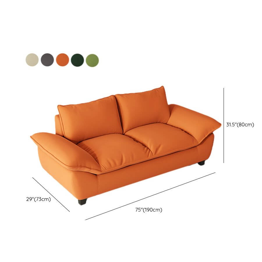 modern two-seater sofa on a living room