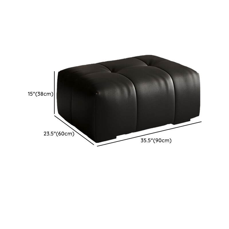 Genuine leather ottoman with rectangular shape