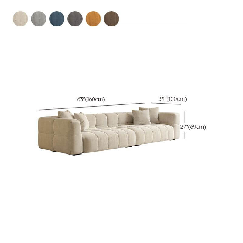 Comfy sofa with multiple decorative pillows