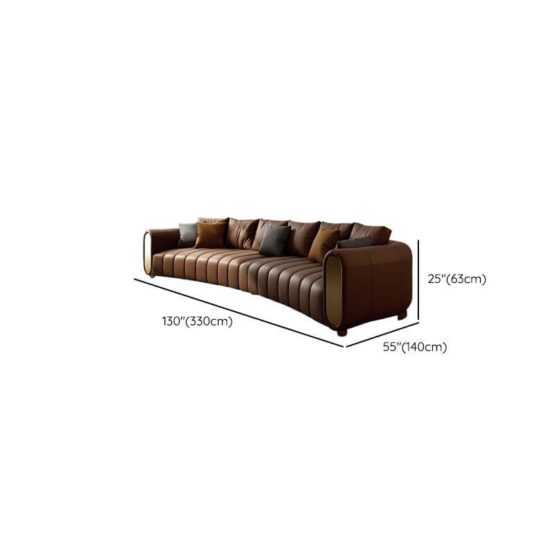 Minimalist Sepia Sofa with decorative pillows