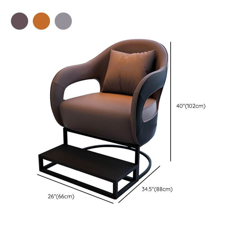 Minimalist arm chair in apricot color