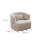 Minimalist solid color arm chair in white upholstery