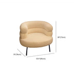 Stylish arm chair with curved armrests