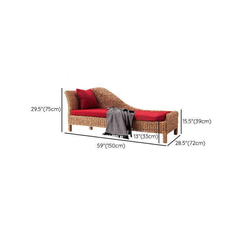 Contemporary Wicker Chaise Bench for Home Decor