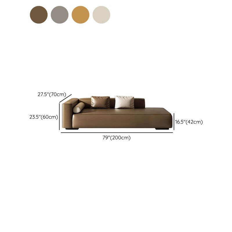 Minimalist Solid Color Chaise Bench in modern living room