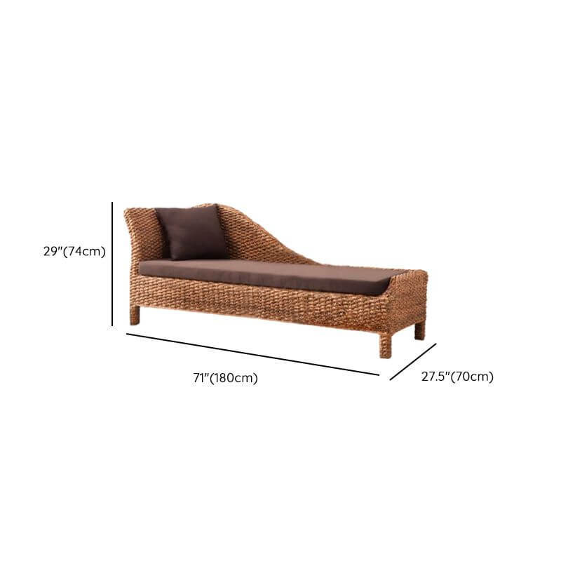 Right-arm solid color chaise bench