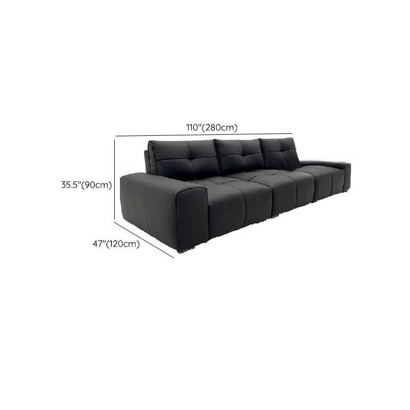 Elegant 3-seater ink upholstered sofa in modern decor