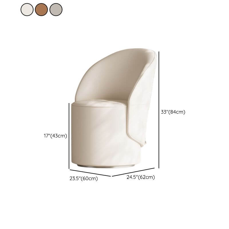 Minimalist solid color vanity stool in beige