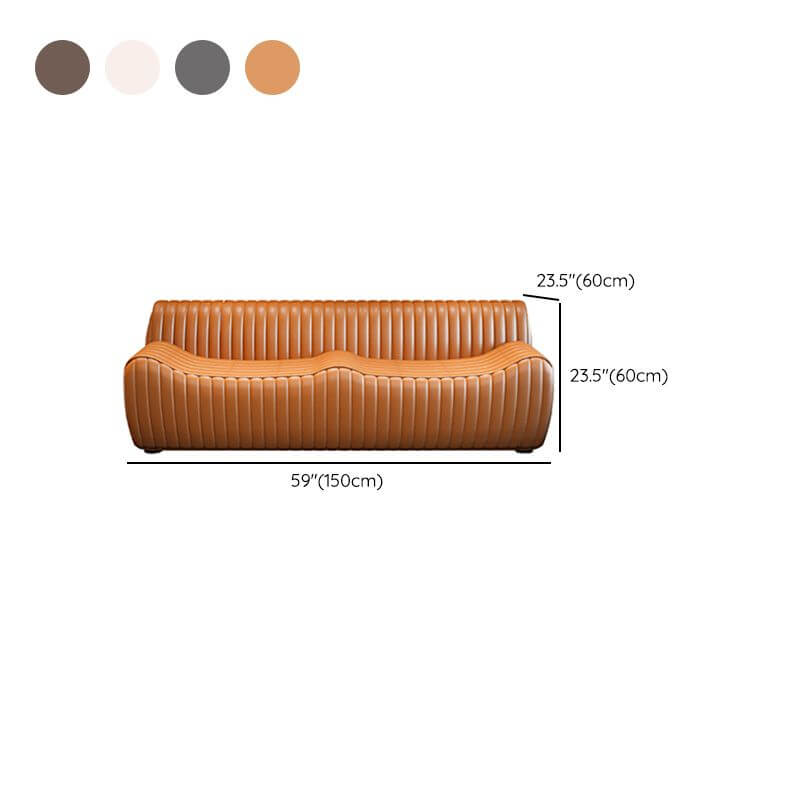 Upholstered solid color bench with padded upholstery