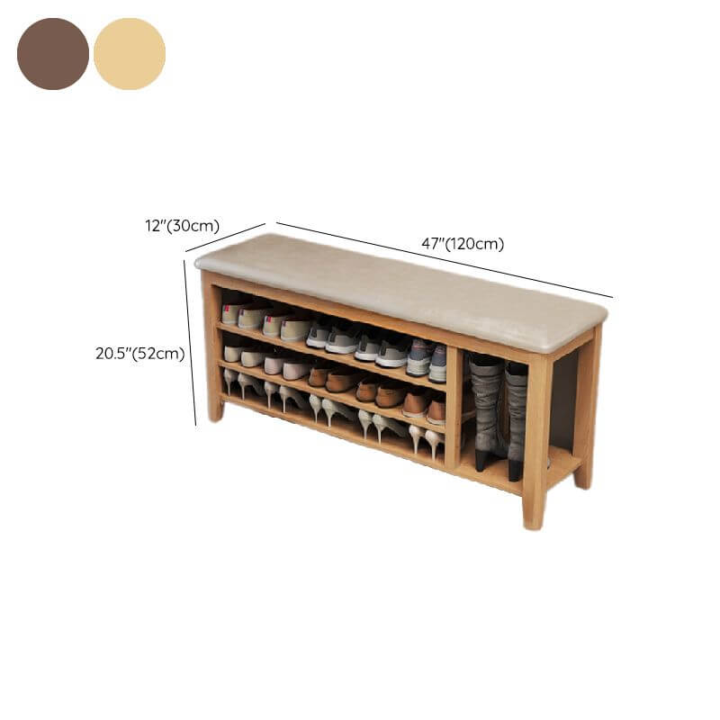 Entryway shoe bench with padded seat