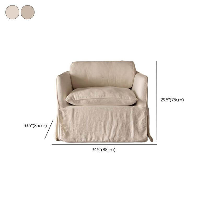 neutral decor with white arm chair