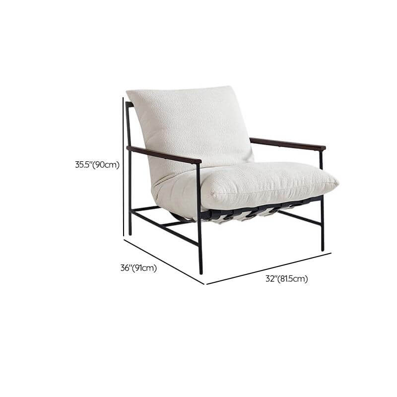 Stylish armrests on minimalist chair