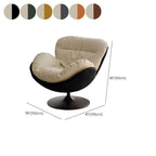Modern beige ergonomic accent chair with ottoman