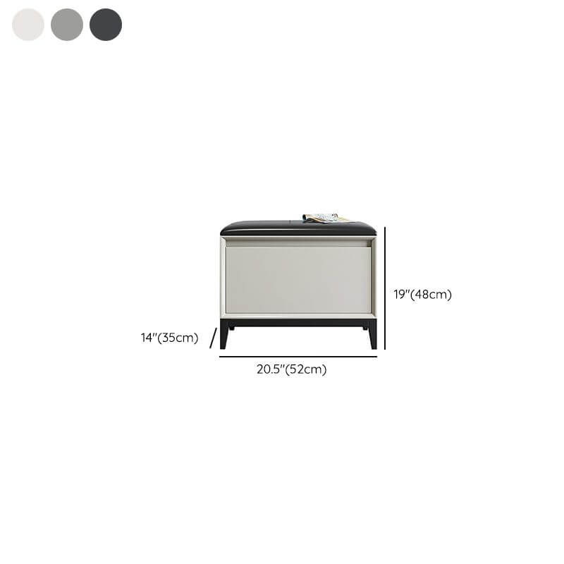 Nailhead Trim Detail on Faux Leather Ottoman