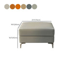 Sturdy wooden frame brown leather ottoman