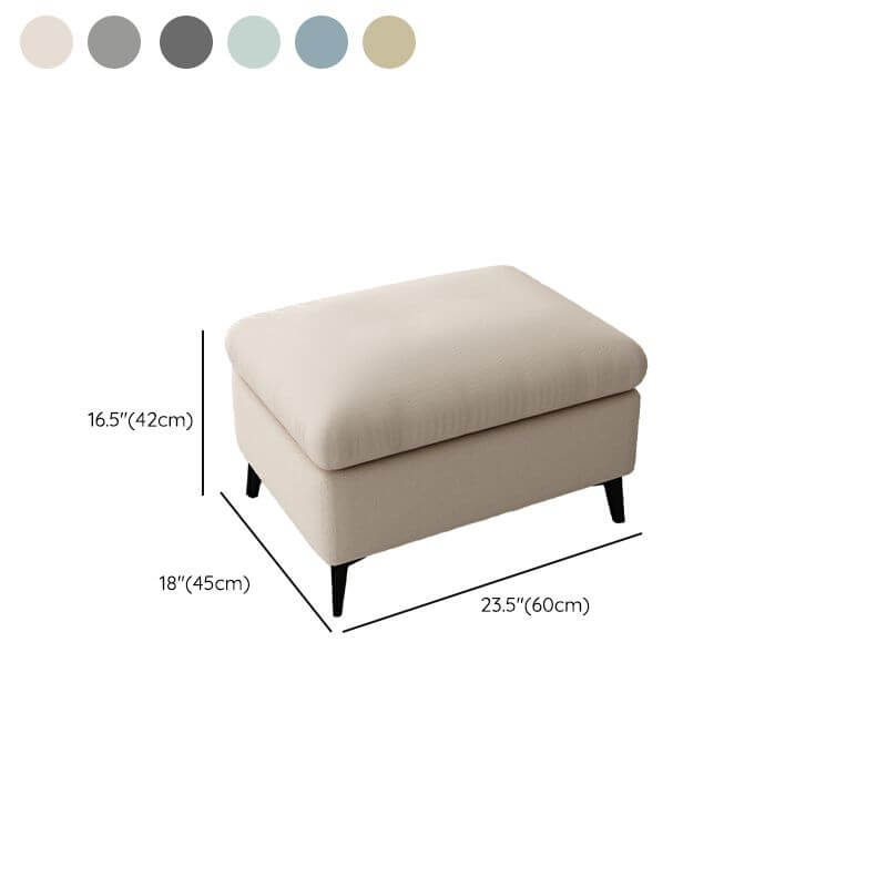 Cotton blend ottoman with solid color upholstery