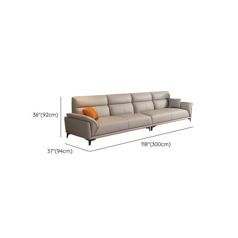 Elegant grey leather couch