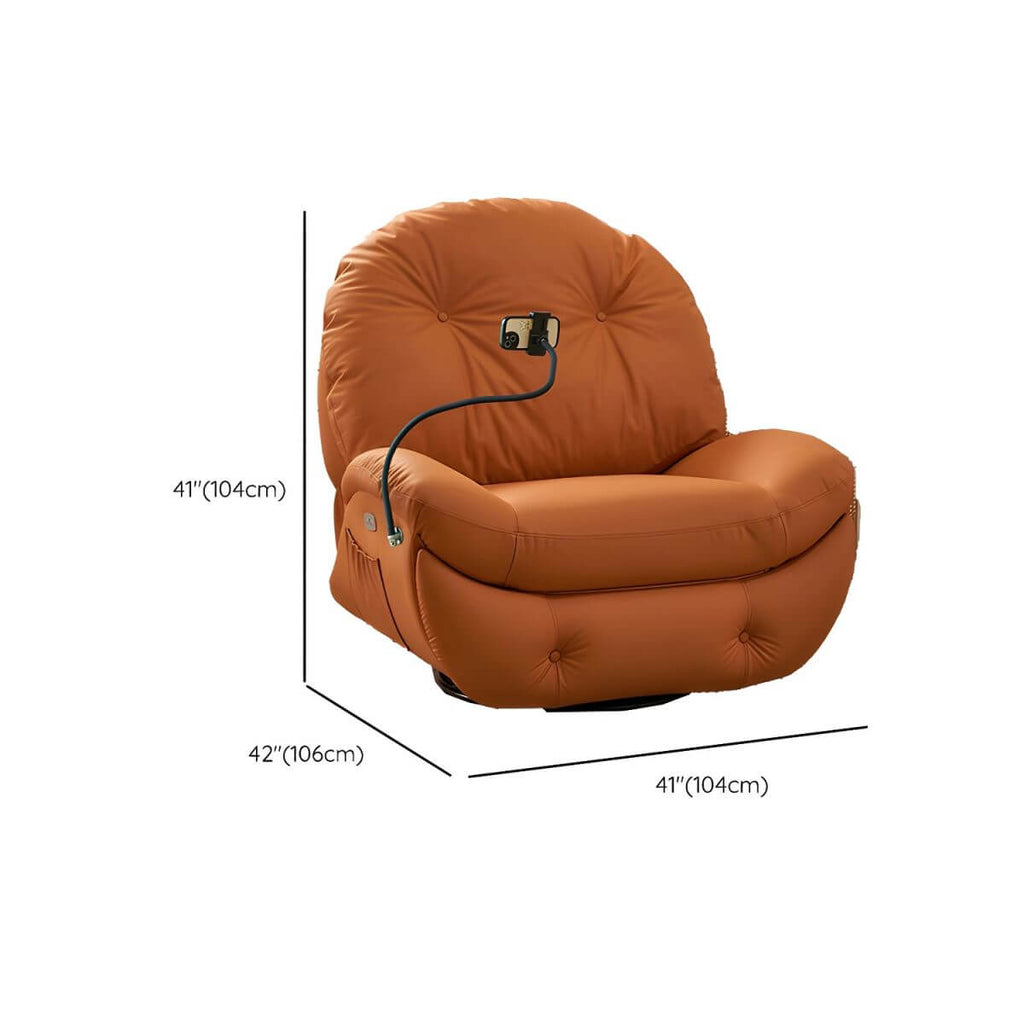 Relaxing scene with a person sitting in a mint green recliner