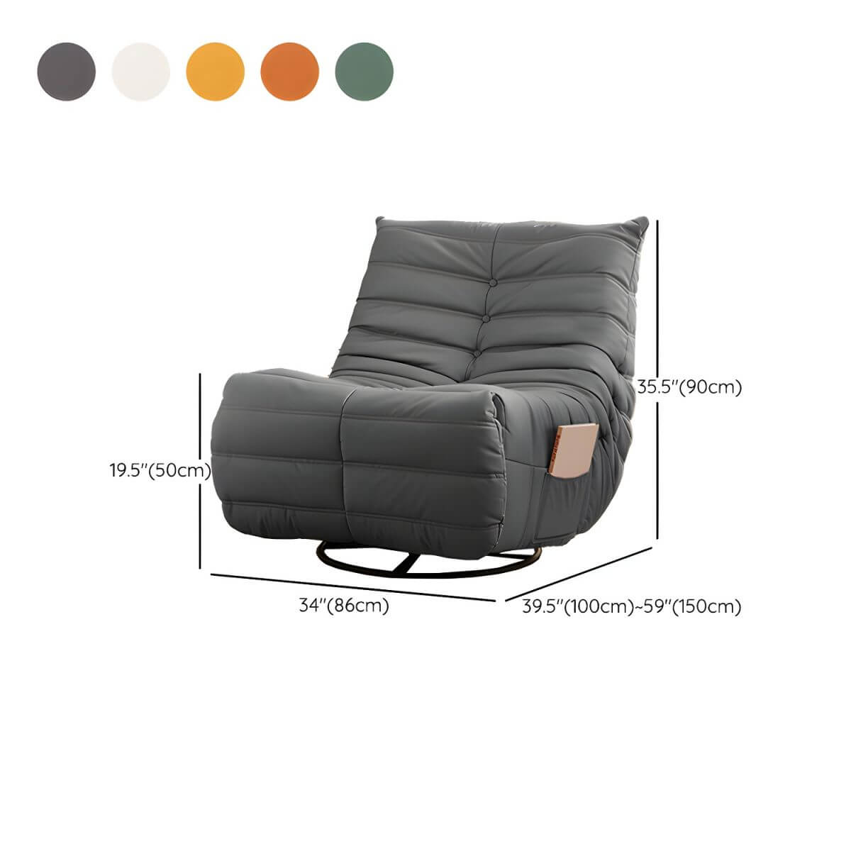 Gray ergonomic recliner showcasing modern design