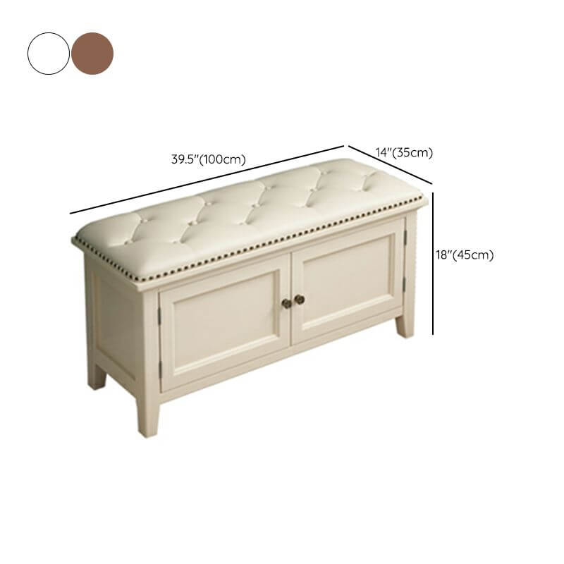 Faux leather ottoman with sponge seat fill