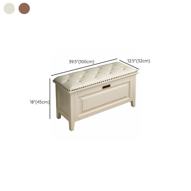 Faux leather storage ottoman in a modern living room