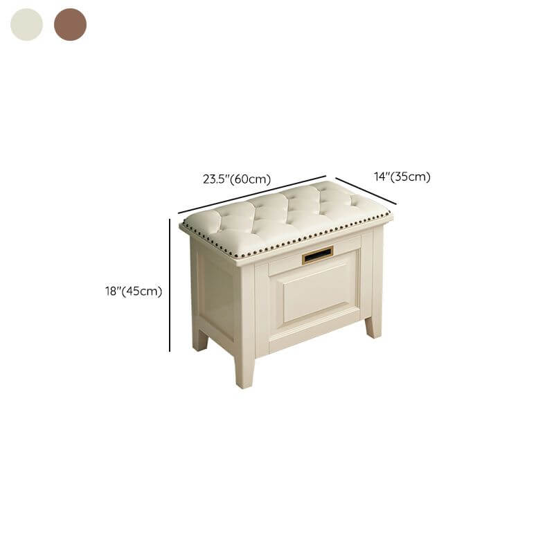 Stylish storage ottoman with nailhead trim