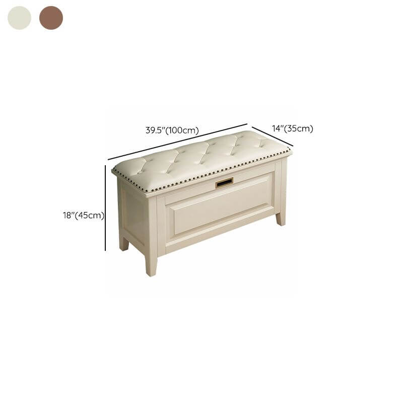 White rectangular ottoman beside a sofa