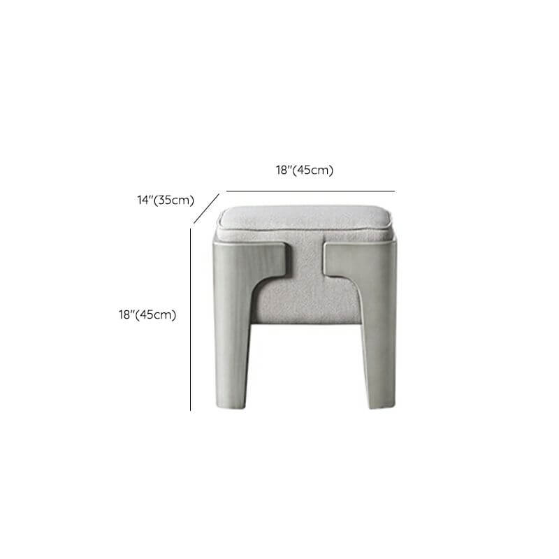 Rectangular gray ottoman in living room setting