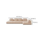 Modern L-Shape Frosted Cloth Sofa Chaise front view