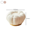 Close-up of pink upholstery on the ottoman