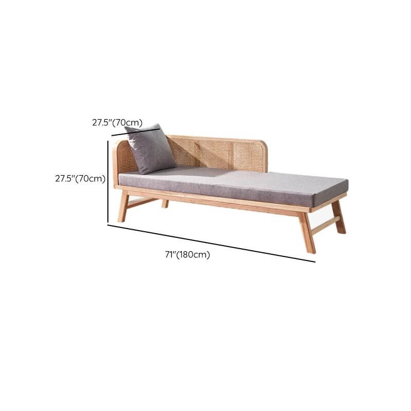 Chaise lounge with natural finish legs