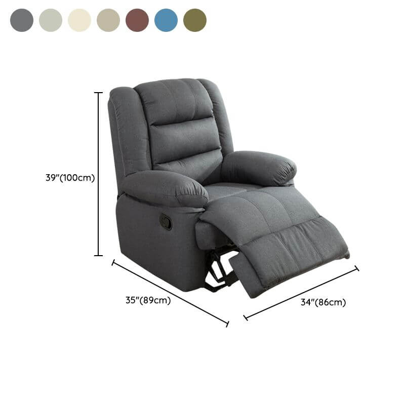 Modern Simple Style Metal Recliner Blue