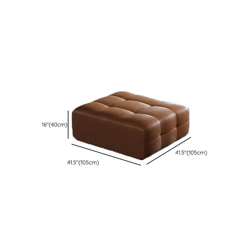 Cocoa rectangular footstool in living room setting