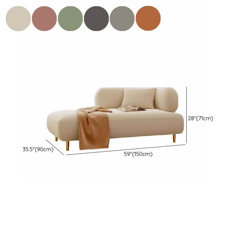 Modern Simple Style Right-Arm Chaise Lounge Loveseat in Beige