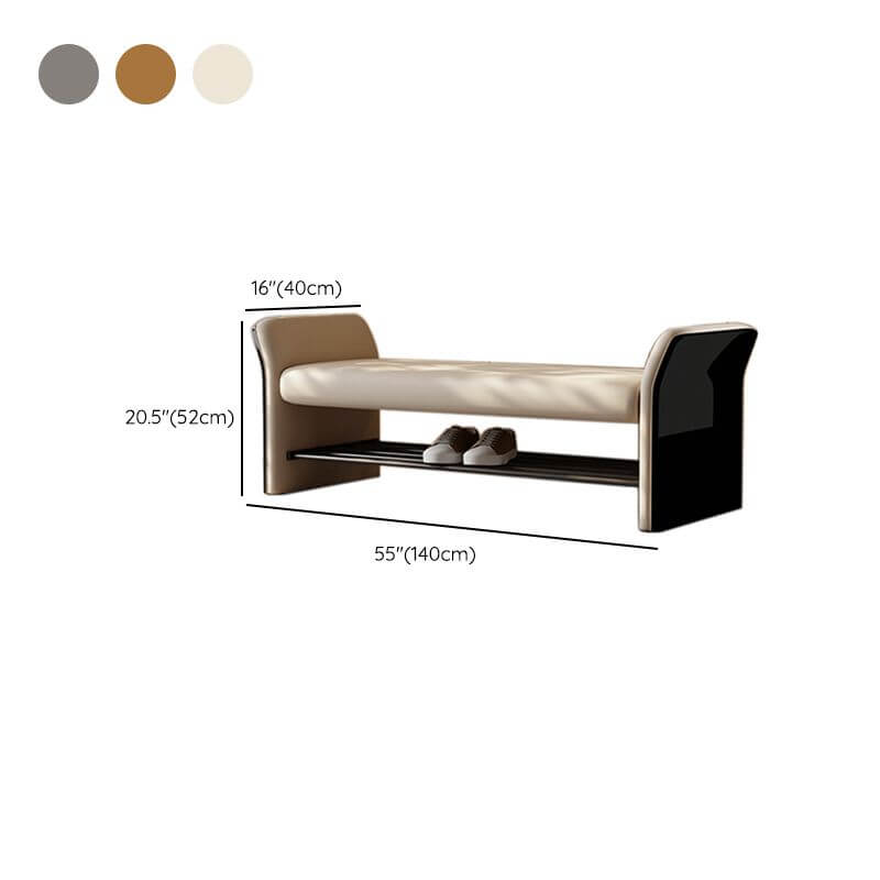 Plush Upholstered Accent Bench for Living Room