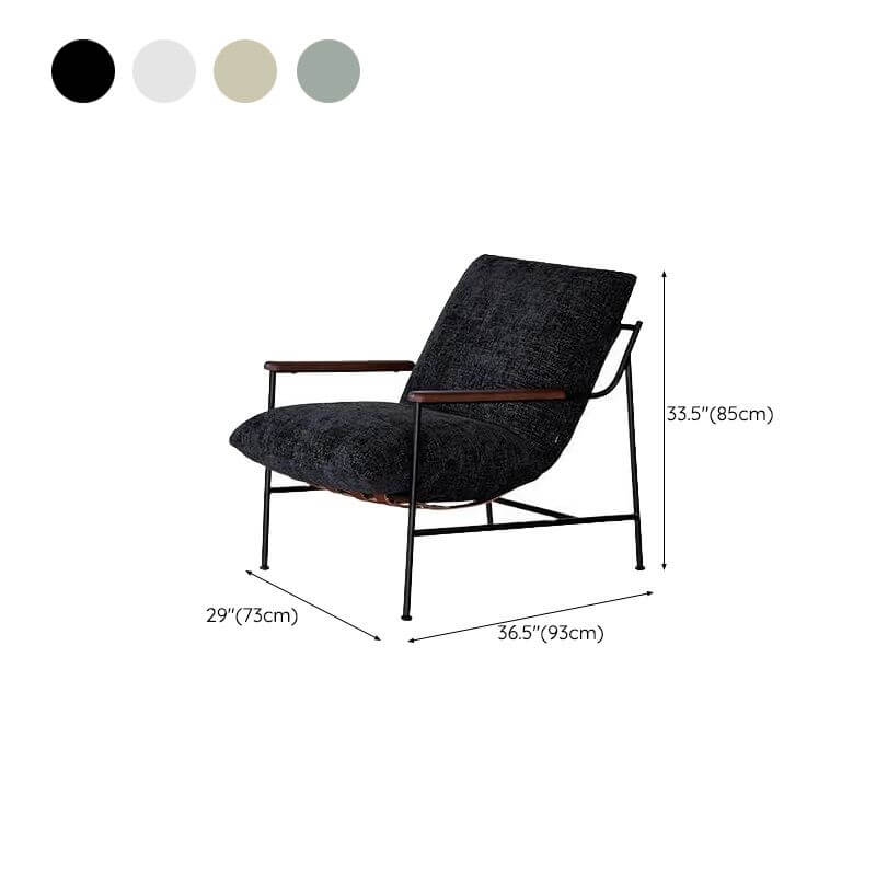 modern accent chair with ottoman in black