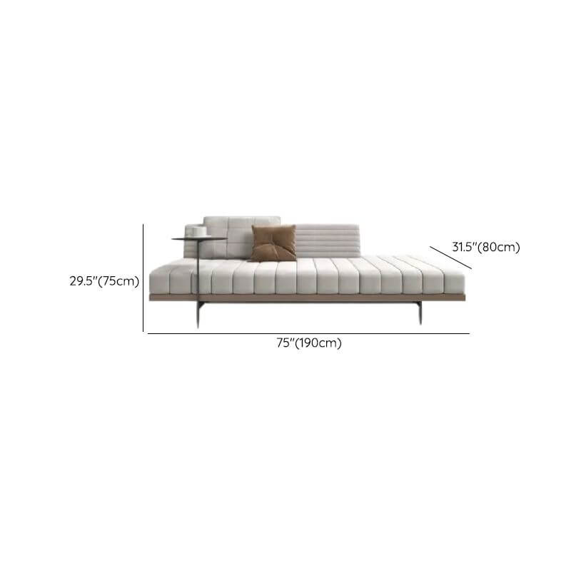 Designer gray chaise lounge in living room