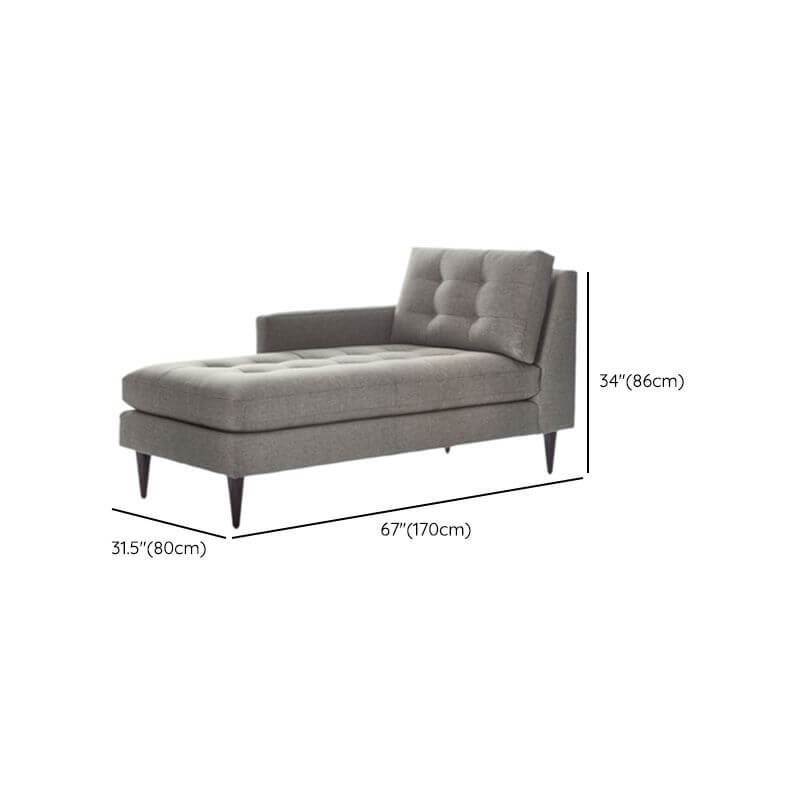 Chaise Lounge with gray upholstery and black legs