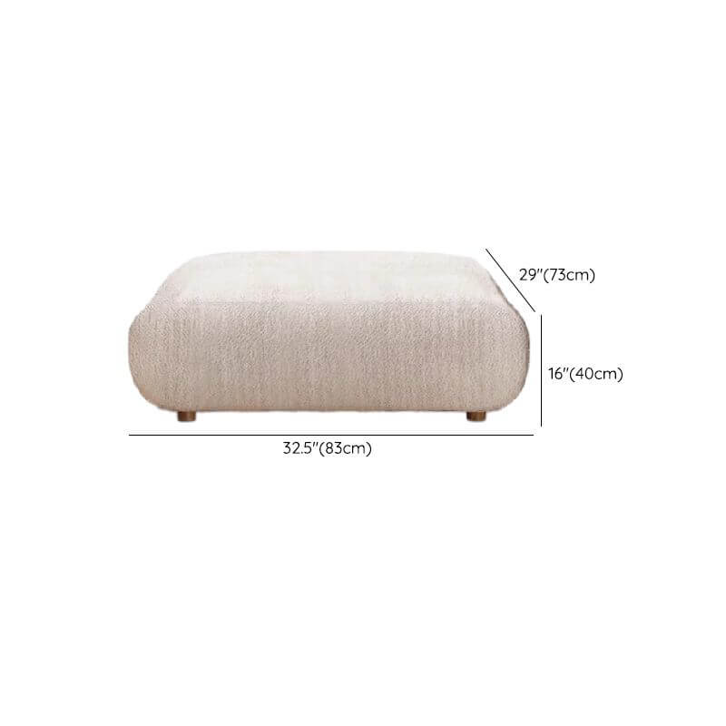 Modern beige footstool in living room