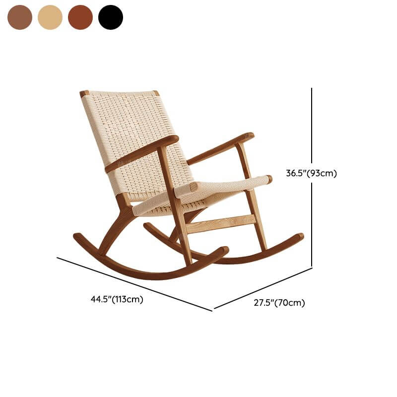 Wood rocking chair with ottoman