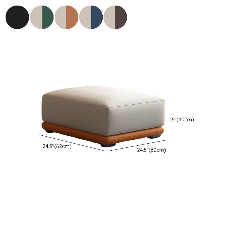 Cream-Colored Solid Square Ottoman