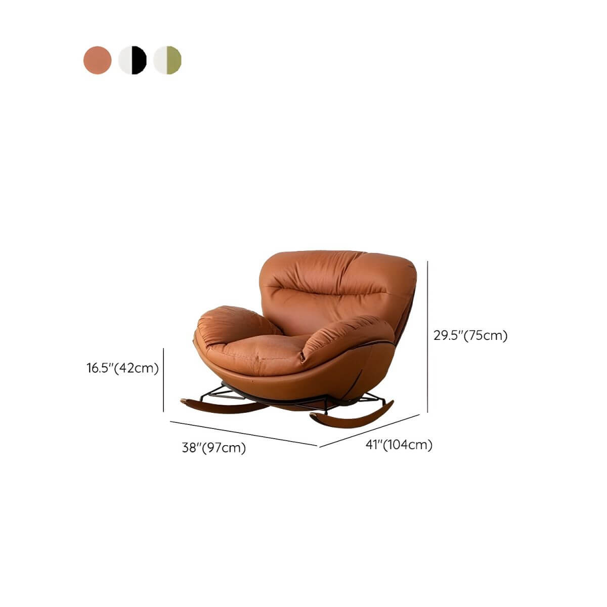 Luxe upholstered rocking chair for living room