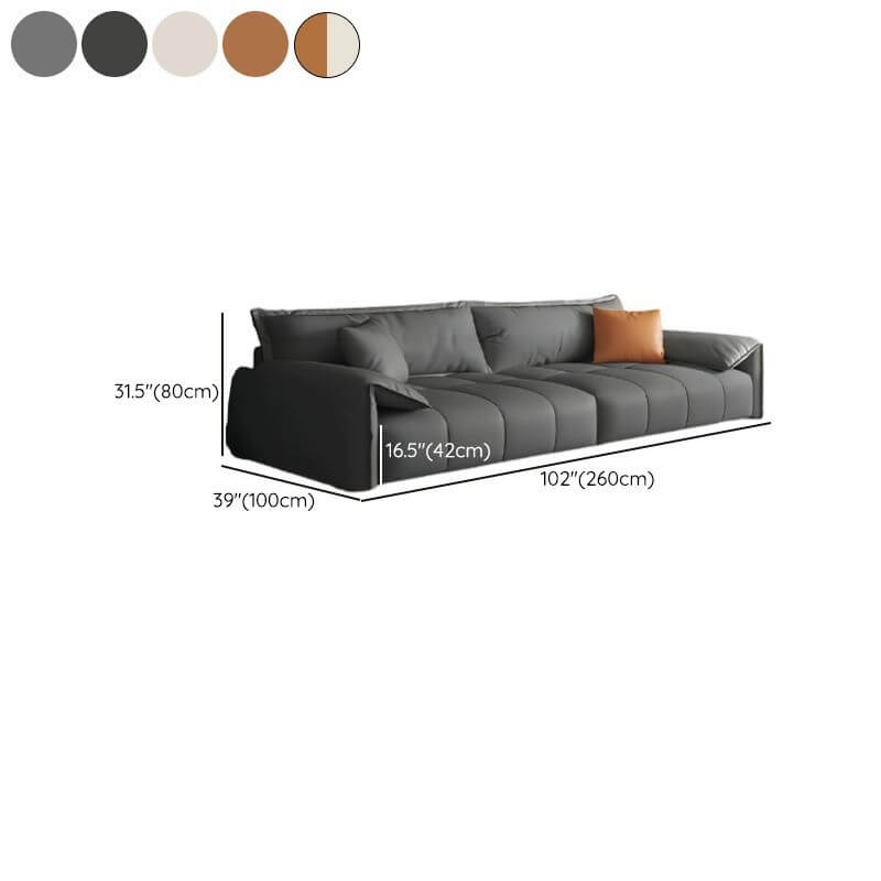 Spacious seating grey chalk sofa