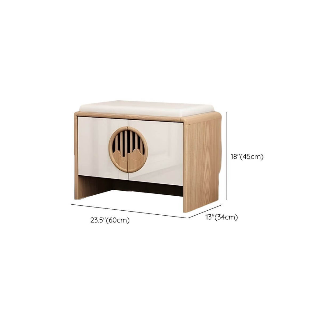 Ottoman with storage space open