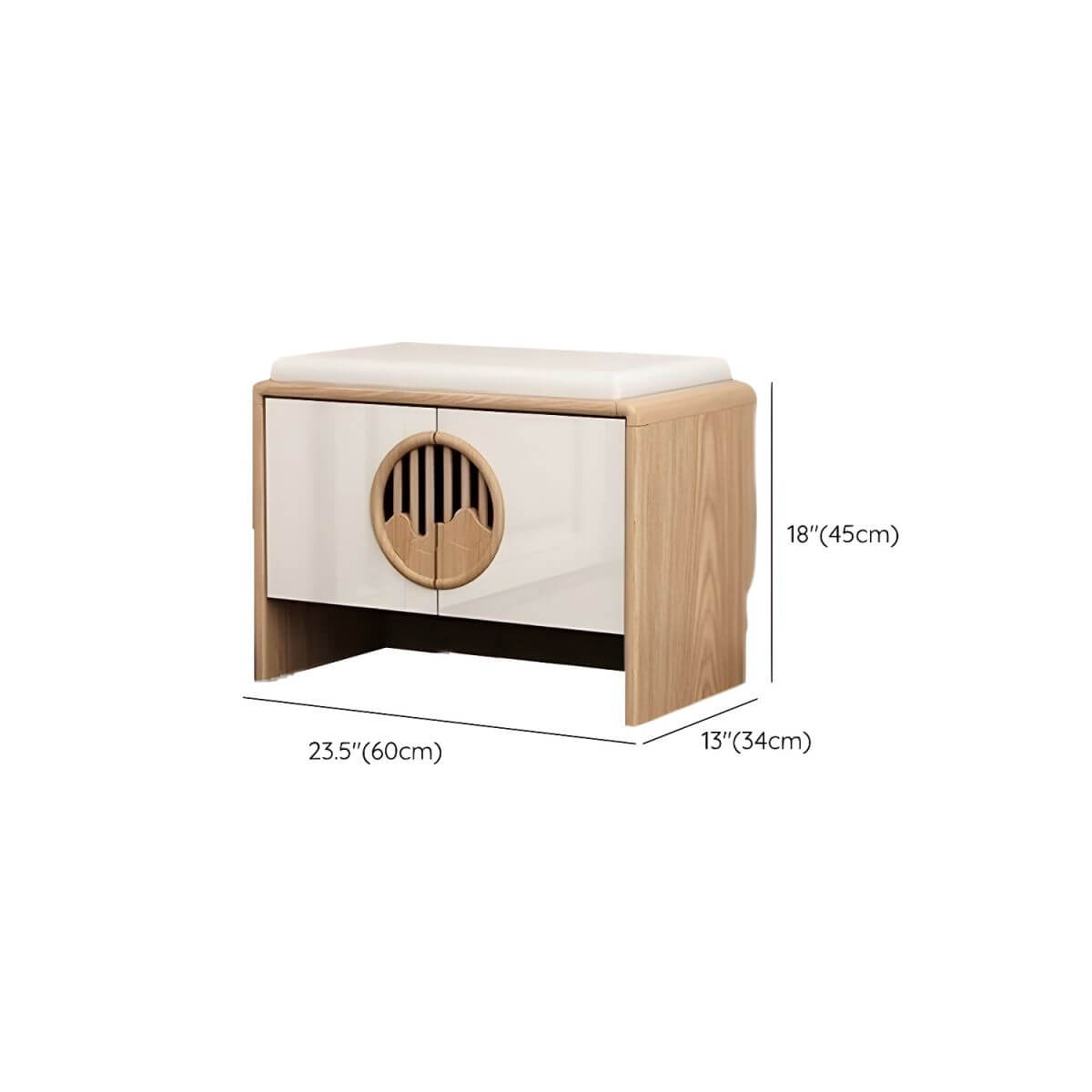 Ottoman with storage space open