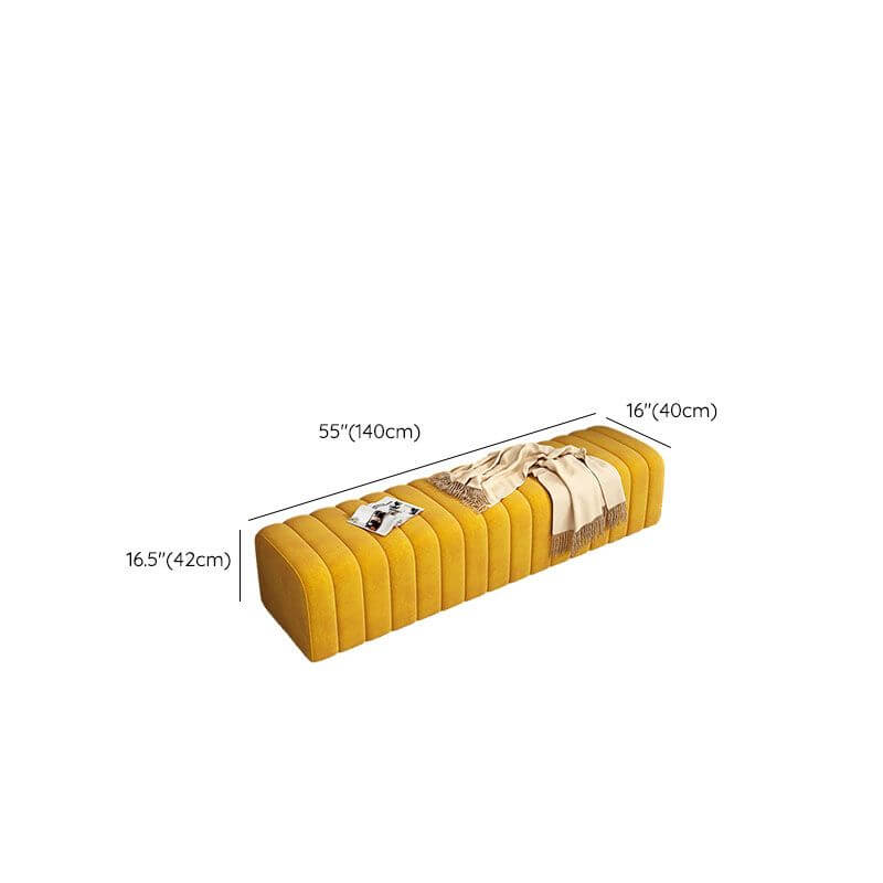 Cozy yellow pouf with soft cotton upholstery