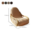 Contemporary coffee rocking chair with leather seat