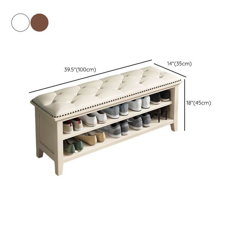 Elegant white storage ottoman for living room