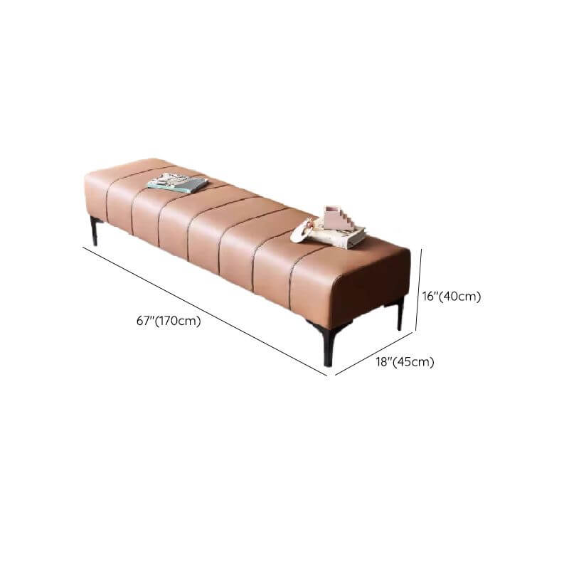 Cushioned Upholstered Bench with Solid Color