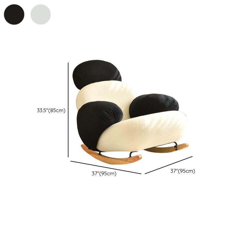 Metal leg detail of modern rocking seat